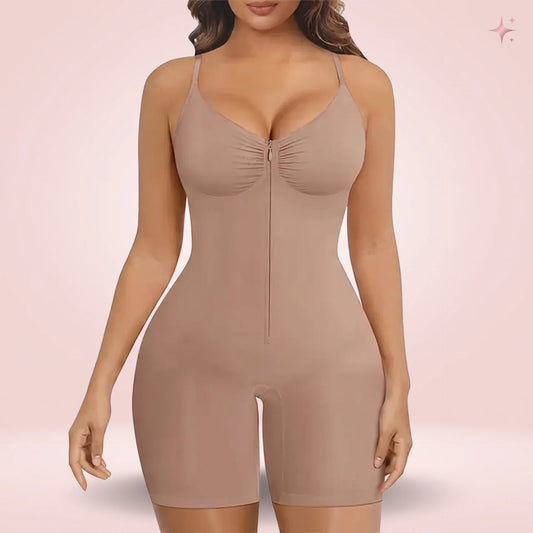 Tummy Control Zip-Up Shaping Bodysuit